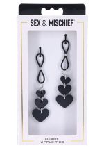 Heart Nipple Ties - Black - Image 2