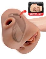 Pdx Plus Double Pounder Vibrating Squeeze Stroker - Brown - Image 2
