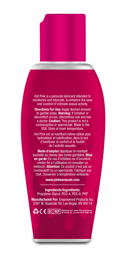 n8J5QTxHbFUZDDr9ubr9tIDrtuZmvY86 Hot Pink Warming Lubricant for Women - 2.8 Oz. 80 ml - Image 1