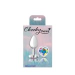 Clear Iridescent Heart Gem Silver Metal Plug - Sm - Image 10