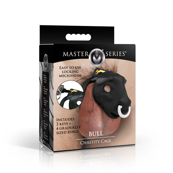 nWsHHCZp Bull Chastity Cage - Black - Image 1