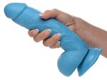 Pop Pecker 8.25 Inch Dildo With Balls - Blue - Image 2