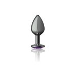 Purple Round Gem Gunmetal Metal Plug - Md - Image 2