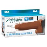 Fantasy X-Tensions Elite 6" Vibrating Hollow Silicone Strap-on - Brown
