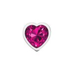 Bright Pink Heart Gem Silver Metal Plug - Md - Image 6