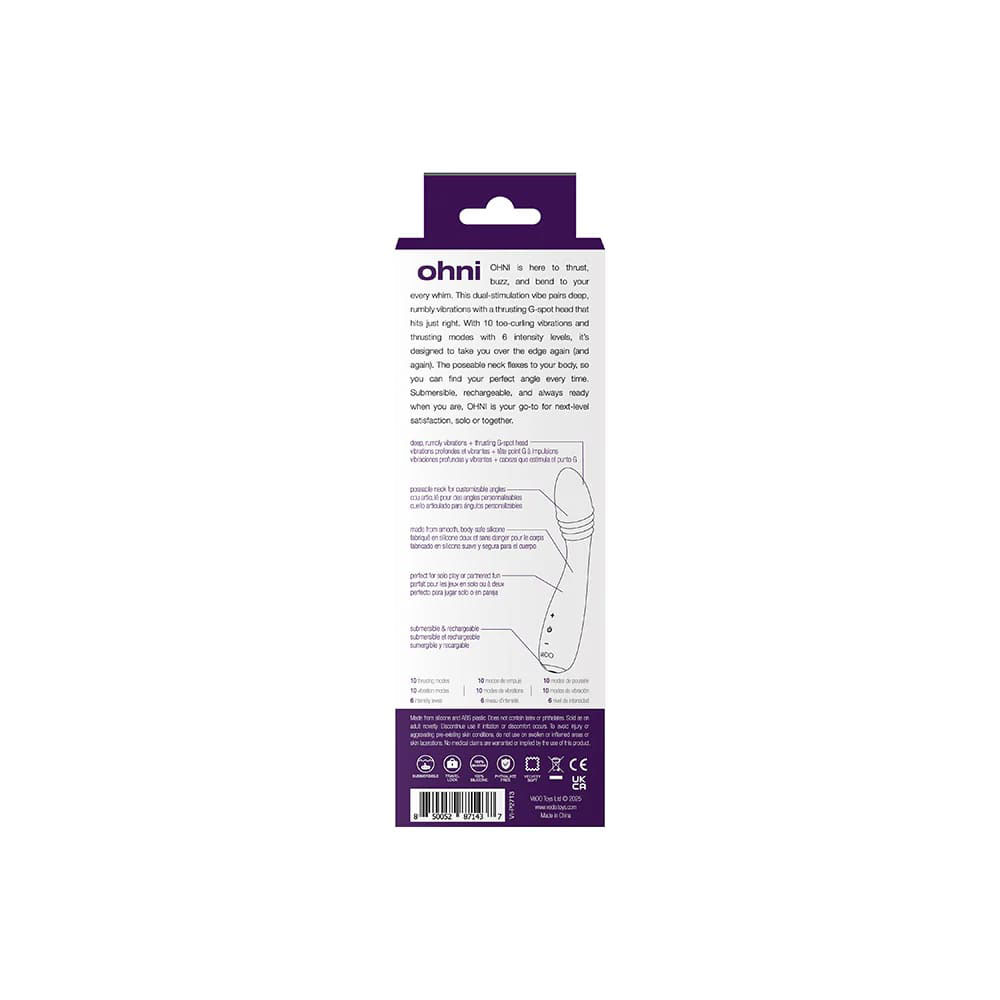 oICWgcGU Ohni Rechargeable G-Spot Thrusting Vibe Purple - Image 1