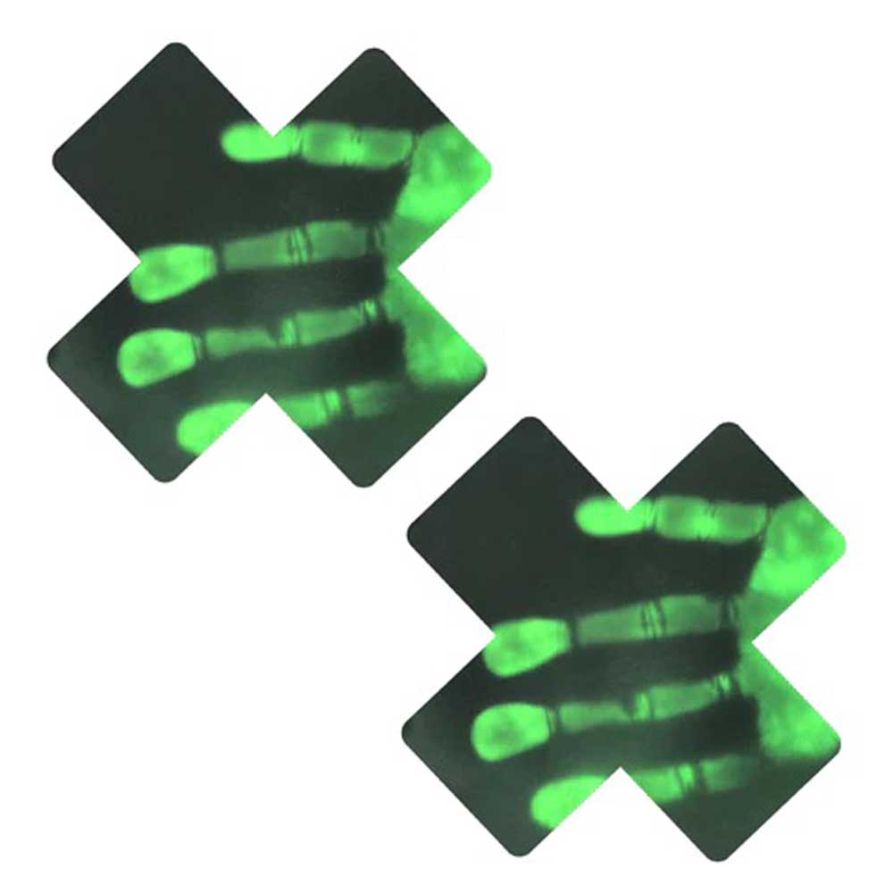 oODRU12oVv8uTaCFFi0CLDNqFUor2iCq Neon Greeny Temperature Reactive X Factor Nipple Cover Pasties - Image 1