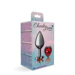 Deep Red Heart Gem Gunmetal Metal Plug - Md - Image 4