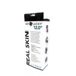 Get Lucky Real Skin 12 Dual Layer Dildo Dark Brown