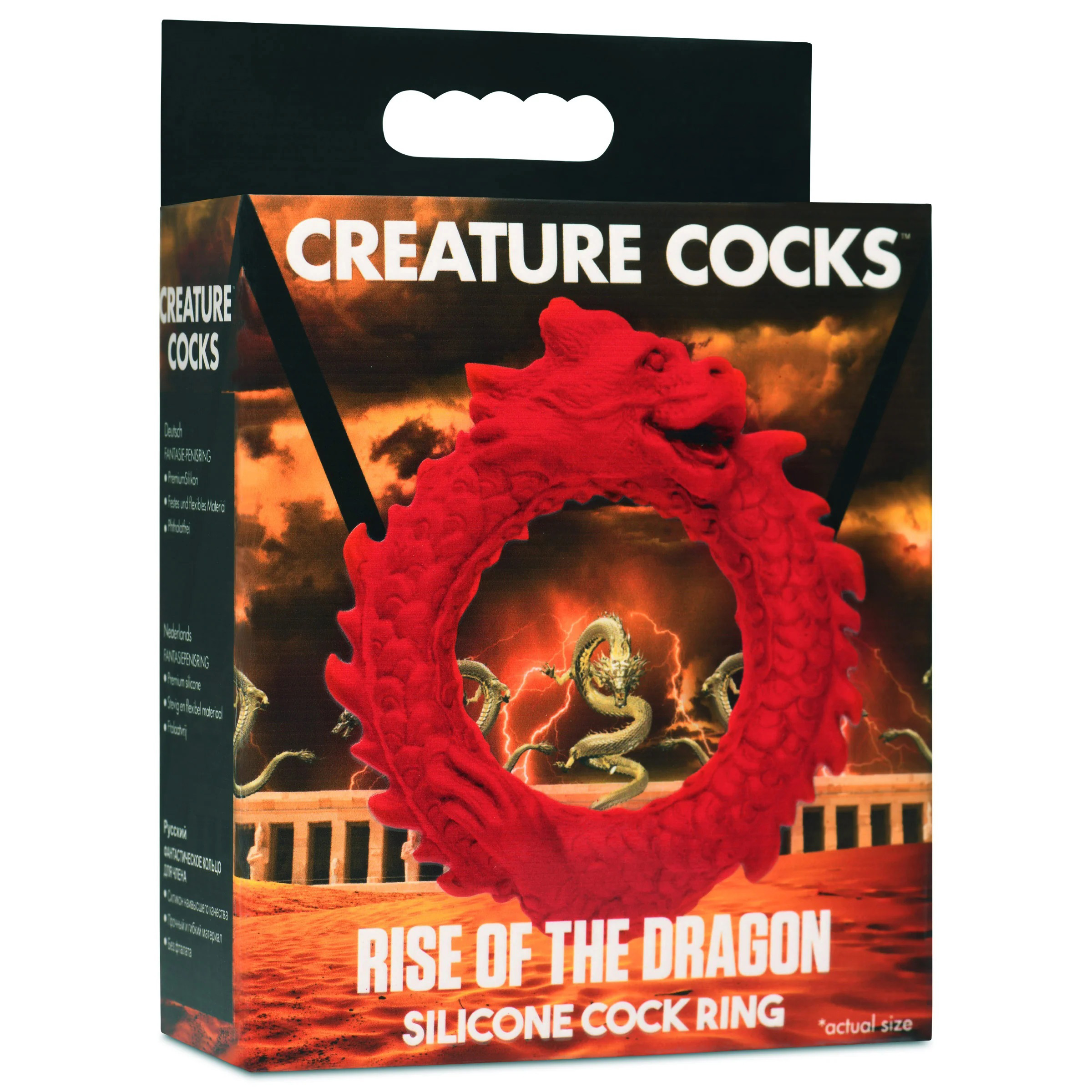 p6hoqZ3Qvb9UespTzzIH4zjuOjp9Paj9 Rise of the Dragon Silicone Cock Ring - Red - Image 1