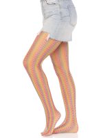 Rainbow Crochet Net Tights - One Size - Multicolor - Image 3