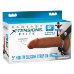 Fantasy X-Tensions Elite 5" Silicone Hollow Strap-on Dual Density - Brown