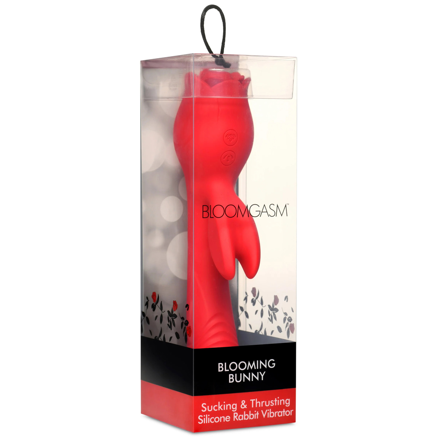 pEu2YKLKSsknm9c8G9KfU01zBbujT0hf Blooming Bunny Sucking and Thrusting Silicone Rabbit Vibrator - Red - Image 1