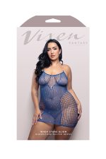 When Stars Align Rhinestone Halter Dress - Queen - Blue