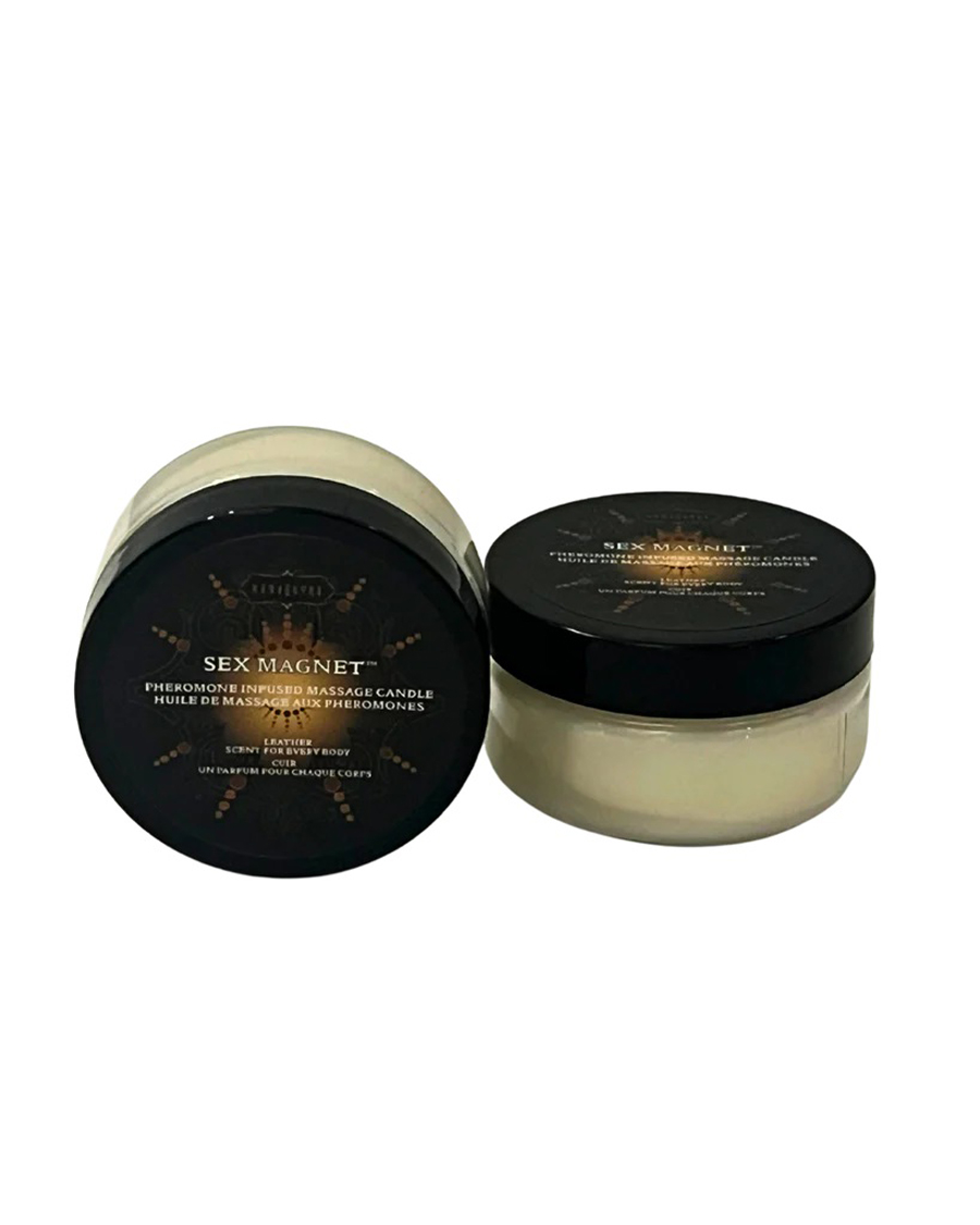 pKipg9DQ Leather Pheromone Massage Candle 1.7oz - Image 1