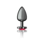 Deep Red Heart Gem Gunmetal Metal Plug - Lg - Image 2