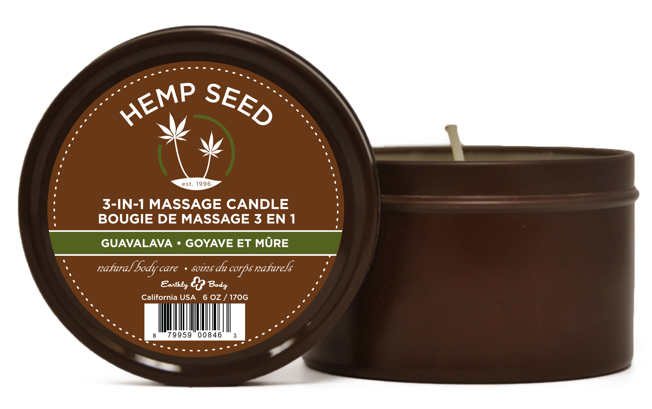 pUeCMk3KHmWwHimGjFs1TsjVxkxtrB8d Hemp Seed 3-in-1 Massage Candle - Guavalava - 6 Oz. - Image 1