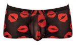 Kiss Me - Mini Short - Small - Sheer Lips Black - Image 3