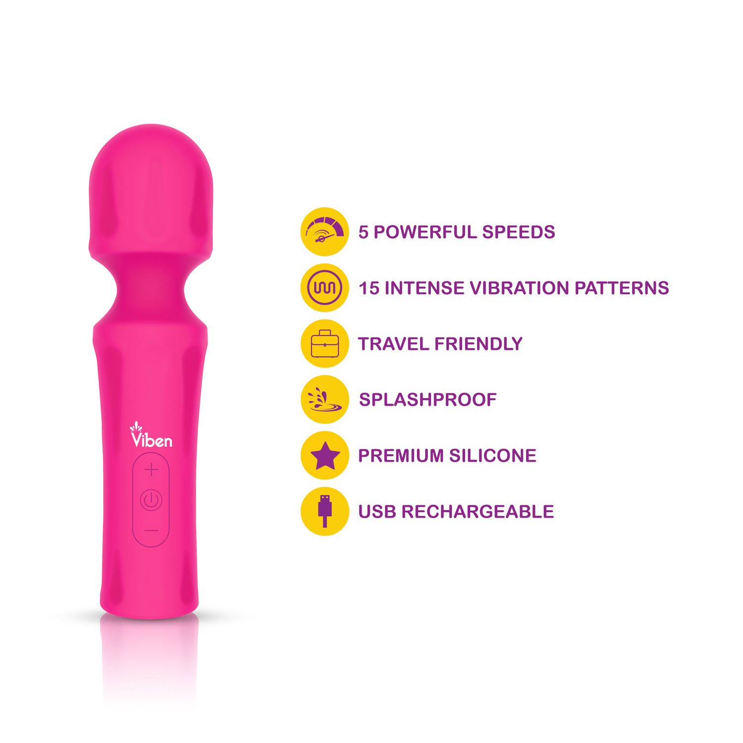 q4mp1CxqYYn7r587f30QV8ulWbrRhjNg Mighty Muse Mini Massager - Hot Pink - Image 1