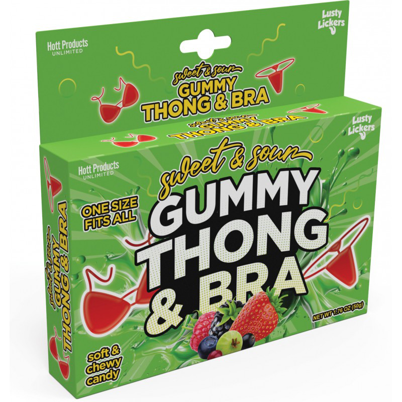 qIB9yE52 Sweet and Sour Gummy Thong and Bra - Image 1