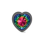 Rainbow Heart Gem Gunmetal Metal Plug - Lg - Image 5