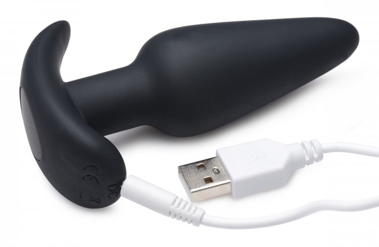 qQVQ5dpzT7NGunY17UY2L6qeBIm6WIOO 21x Silicone Butt Plug With Remote - Black - Image 1