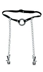 Fetish Fantasy Series O-Ring Gag With Nipple Clamps - Image 2