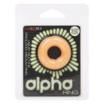 Alpha Glow-in-the-Dark Liquid Silicone Prolong Medium Ring - Orange - Image 2