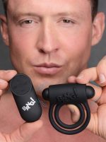 Bang - Silicone Cock Ring and Bullet With Remote Control - Black - Image 2
