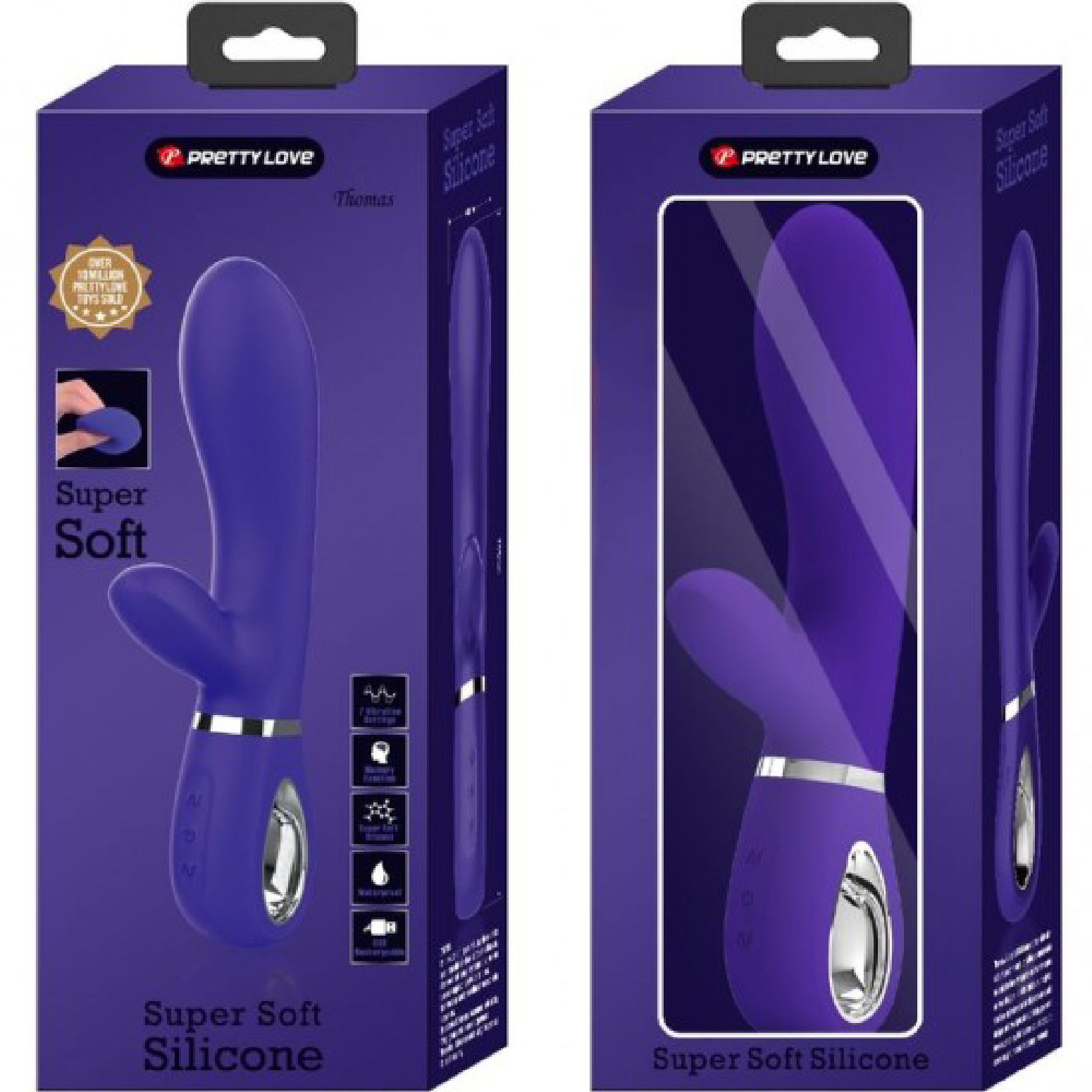 r1mTdy4yLGsLeCHKuo3vcoTUToHYwk3S Thomas Super Soft Silicone Rabbit Vibrator - Purple - Image 1