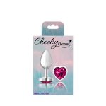 Bright Pink Heart Gem Silver Metal Plug - Sm - Image 10
