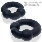 Ultraballs 2- Piece Cockring Set - Night Black - Image 2