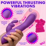 Thrusting Silicone Rabbit Vibrator - Purple - Image 3