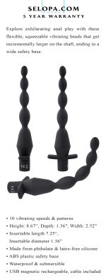 Vibrating Butt Beads - Black - Image 4