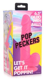 Pop Pecker 6.5 Inch Dildo With Balls - Pink - Image 6