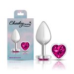 Bright Pink Heart Gem Silver Metal Plug - Md - Image 6