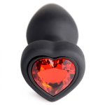 28x Silicone Vibrating Red Heart Anal Plug With Remote - Small - Image 2
