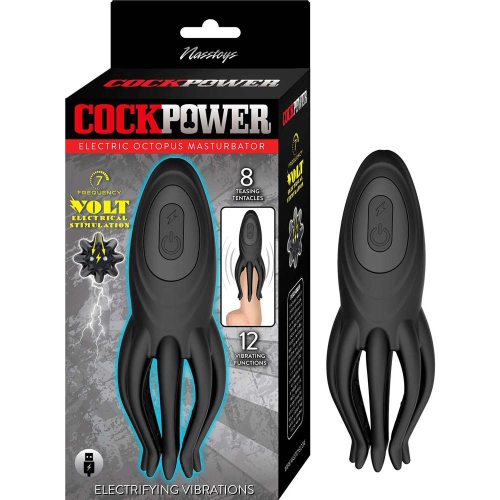 raYrhKwq Cockpower Electric Octopus Masturbator - Black - Image 1
