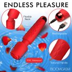Pleasure Rose 10x Silicone Wand With Rose Attachment - Red - Image 6