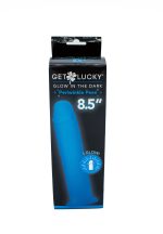 Get Lucky Glow-in-the-Dark Periwinkle Peen 8.5" Dildo - Image 2