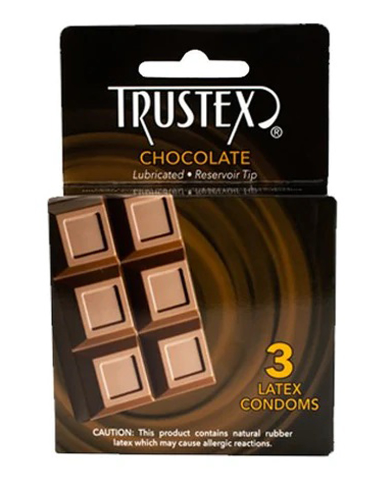 sMcGyMxAUI3hewcnGsdzAOZr1S61H3cn Trustex Flavored Lubricated Condoms - 3 Pack - Chocolate - Image 1