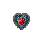 Rainbow Heart Gem Gunmetal Metal Plug - Sm - Image 5