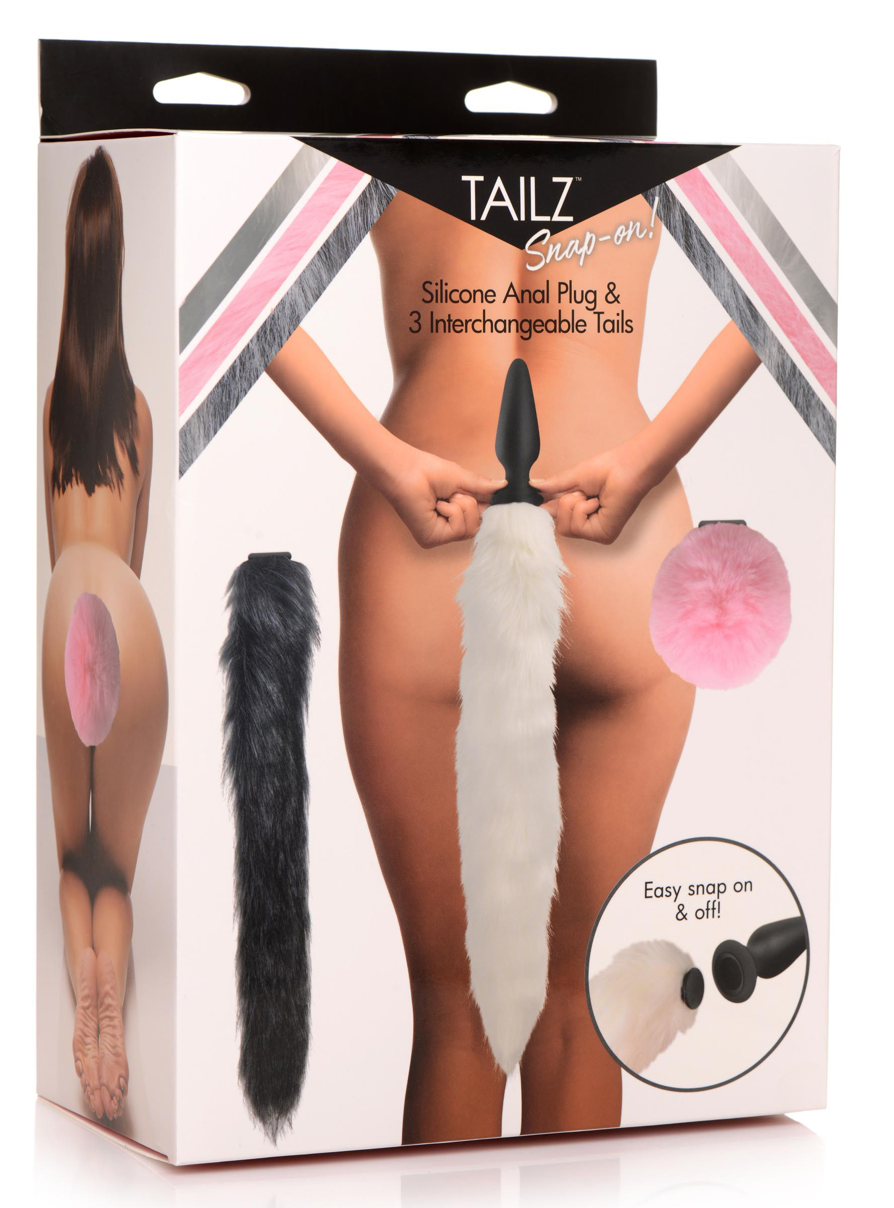 sc40rk3OtOrPnysFrqv447Zi9niYGMtM Snap-on Silicone Anal Plug and 3 Interchangeable Tails - Image 1
