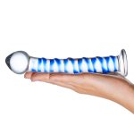 Blue Spiral Glass Dildo - Image 2
