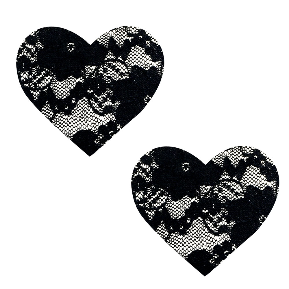 staSxEeoB6YjgJ1QawIo664w4VGRLwMR Vogue Black Lace I Heart U Nipztix Pasties - Image 1