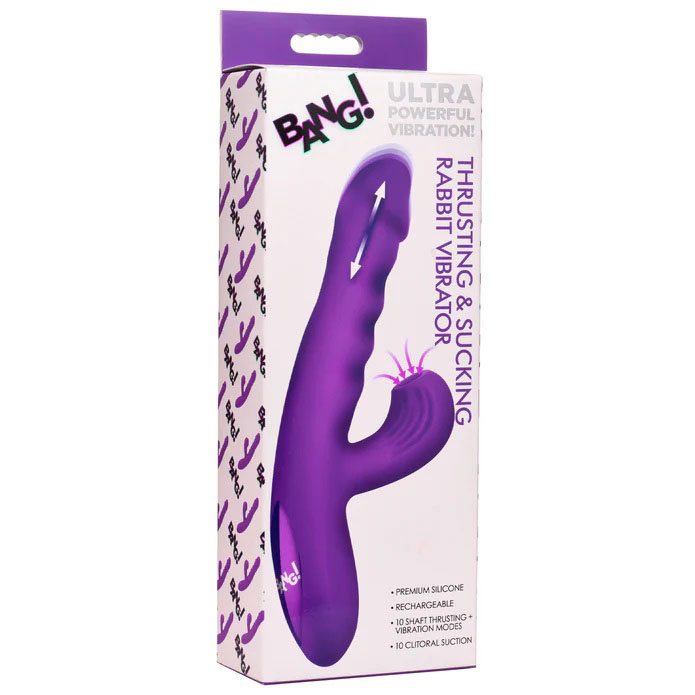 t3JSmcOP Thrusting and Sucking Rabbit Vibrator - Purple - Image 1