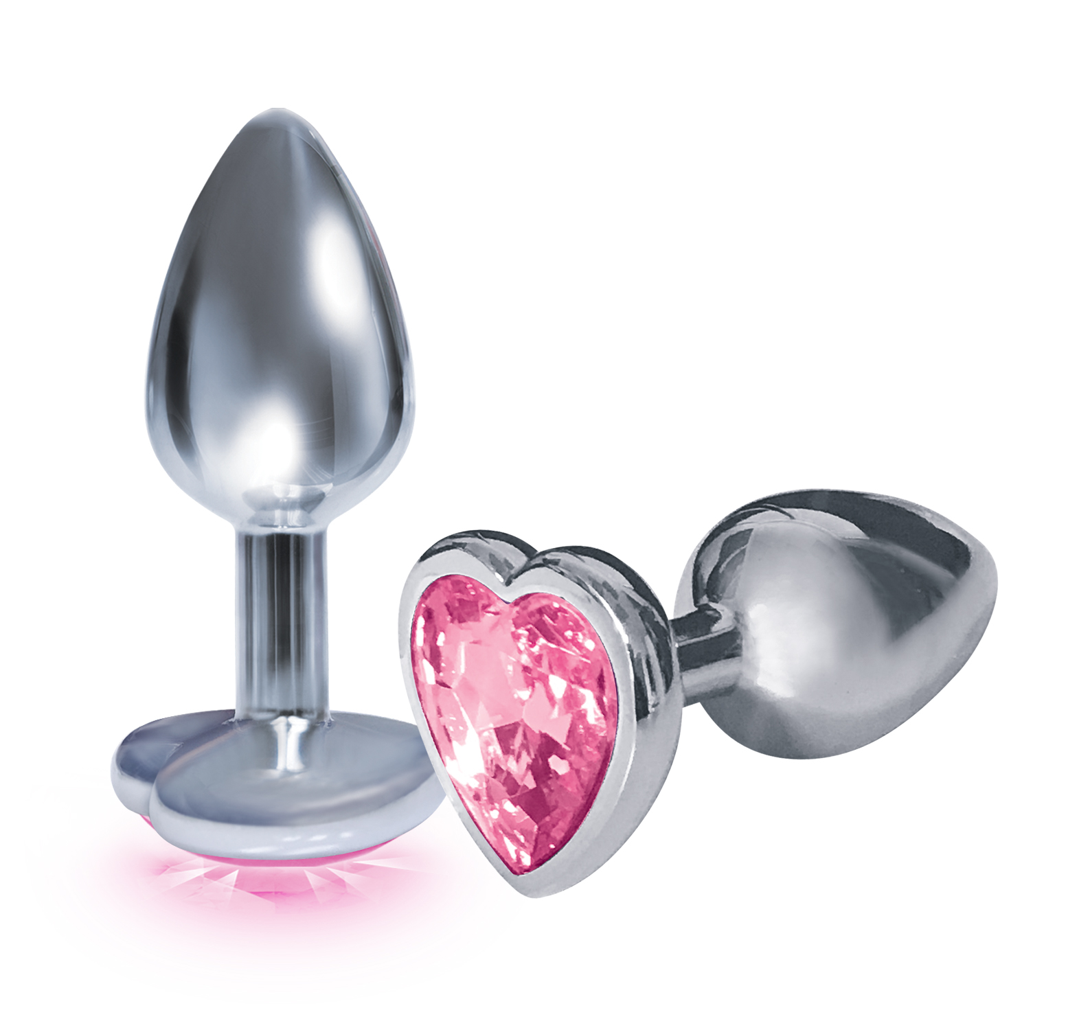t4dSVqvdWxXqPFHJIWf75YfKoKijkcx3 The 9's the Silver Starter Heart Bejeweled Stainless Steel Plug - Pink - Image 1