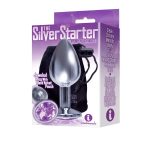 The 9's the Silver Starter Bejeweled Stainless Steel Plug - Violet