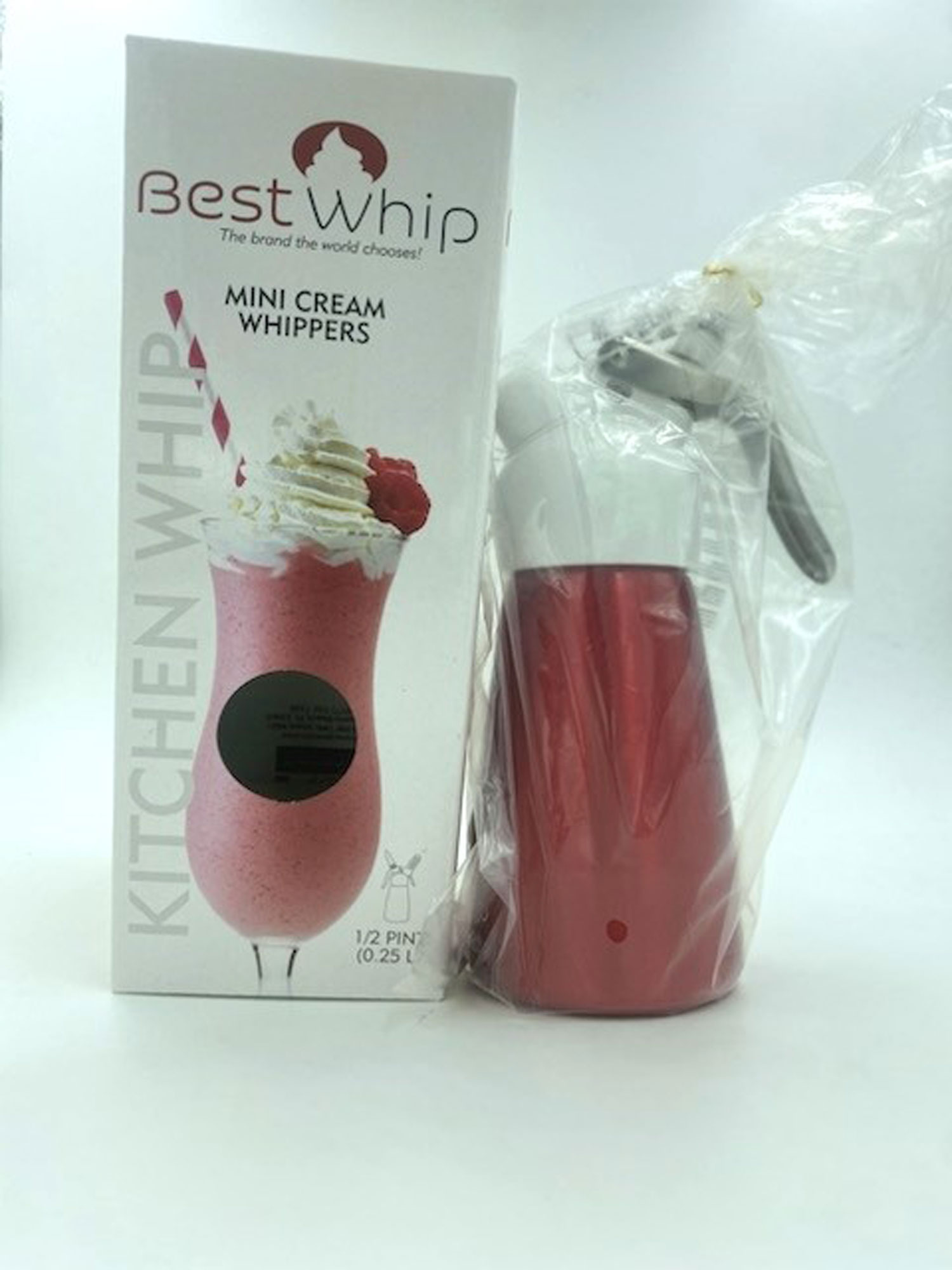 tnJnBMY9qaEcyYb6LXEM3yYIATkcc8AW Mini Cream Whipper 1/2 Pint - Red - Image 1