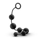 Anal Adventures - Platinum - Silicone Large Anal Beads - Black - Image 3